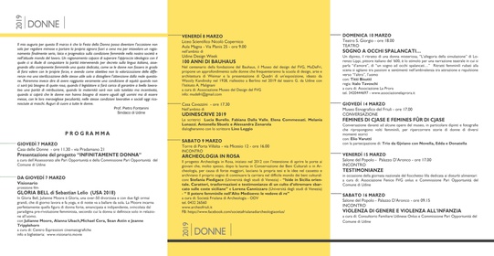 Calendario delle iniziative per la Giornata internazionale della donna