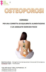 OSTEOPOROSI - consigli per una corretta alimentazione e per  un adeguato esercizio fisico