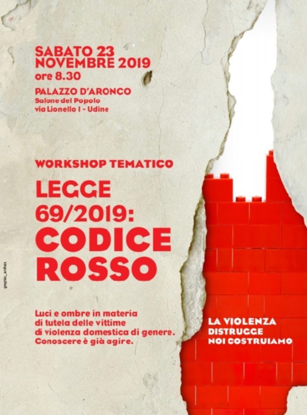 Workshop tematico Legge 69/2019 CODICE ROSSO – Casa delle Donne Udine